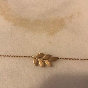 Rose gold leaf necklace